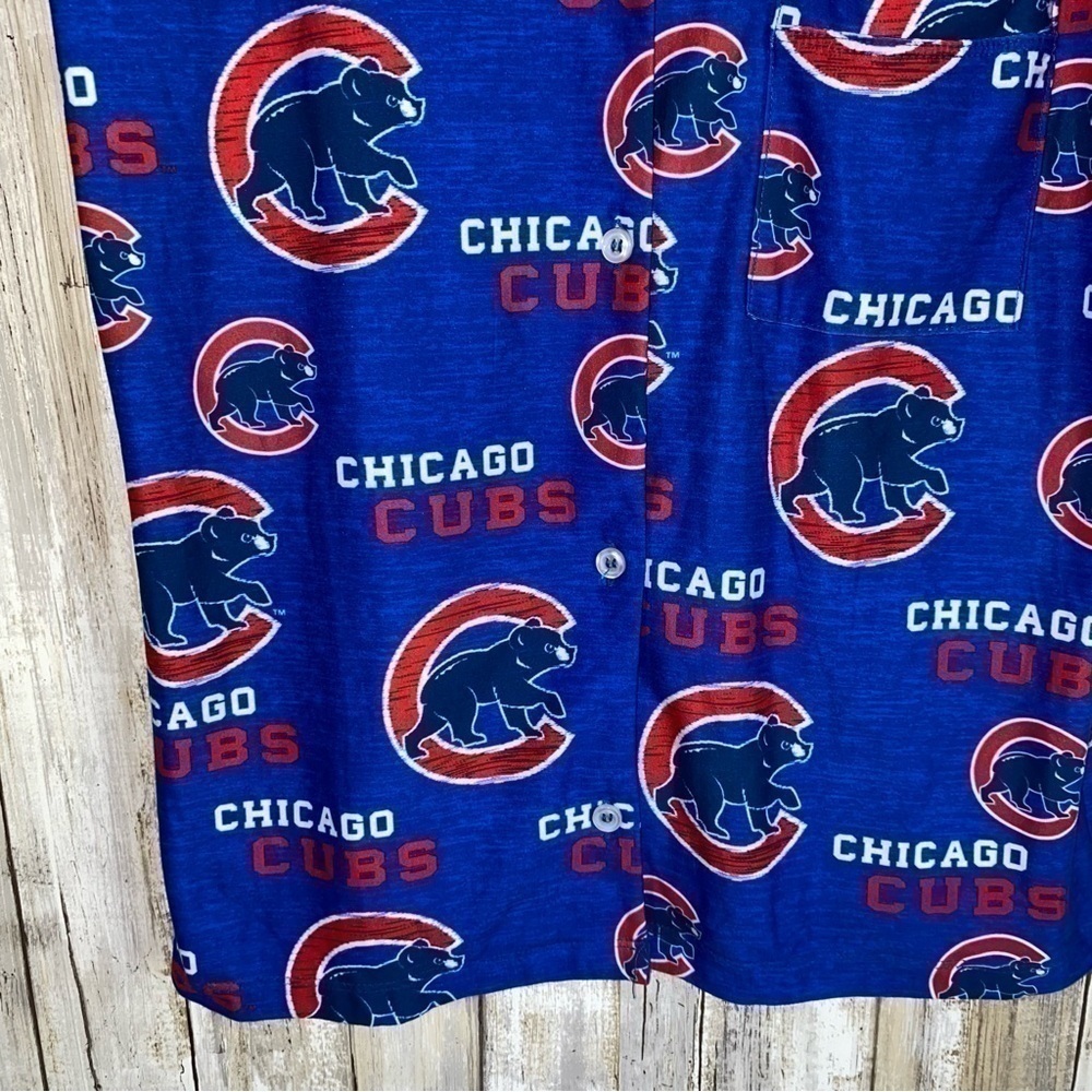 Chicago Cubs NWT Women’s Pajama Button Up Top XS MLB Sleep Shirt - Picture 3 of 5